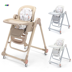 Chaise haute pliable réglable en hauteur pour bébé, avec roulettes, pour l'alimentation des bébés, chaise haute pour bébé, vente en gros de produits pour bébés - Product Image 2