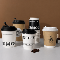 Couvercles de tasses à café jetables, double paroi, anti-fuite, écologiques, qualité commerciale, en papier kraft, anti-brûlure, options de logo personnalisé