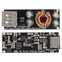 Adaptor isi daya cepat, 60W 6-35v DC ke USB Tipe C PD 3.0 QC4 tipe a QC3.0 DC 12V 24V modul daya Step-Down USB tipe-c