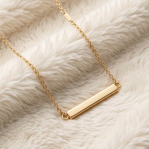 Ear enlace oem odm Wholesale Gold Plated Horizontal Bar Pendant Necklaces Simple Blank Bar Link <b>Chain</b> Women Jewelry - Product Image 2