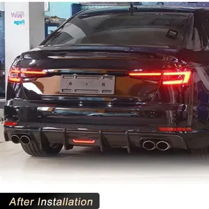 Diffuseur de pare-chocs arrière pour Audi B9 Sline Sport 2017 2018 2019 berline 4 portes, accessoires de tuning auto - Product Image 3
