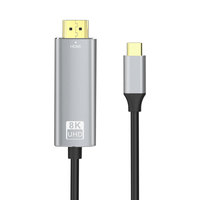 Câble USB C vers HDMI 8K 30Hz HDR, adaptateur en aluminium Plug & Play Type-C pour ordinateur portable, tablette, moniteur, téléviseur