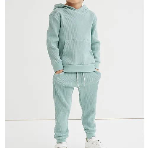 OEM Organic Cotton Teen Boy Clothes Long Jersey Set Sweat Shirt and Pant Set 2pic Boy Clothes Matching Kids Clothing