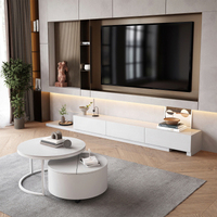 Meuble TV et Table Basse Nordiques en Bois Massif, Meuble Latéral Rétractable, Petit Meuble de Sol pour Salon Familial