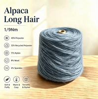 Hilo de Alpaca de Pelo Largo 1/9 Nm, el Más Vendido, para Tejer Gorros de Invierno, de Terciopelo Grueso y Voluminoso, Estilo Pullover, para Crochet