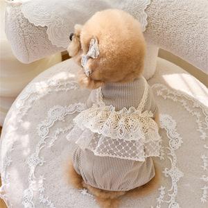 Ropa para Mascotas de Primavera y Verano 2025, Diseño de Gato con Encaje, Cuatro Patas, para Perros Pequeños, Teddy, Pomerania - Product Image 4
