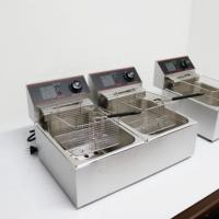 2025 Friteuses commerciales électriques à double panier en acier inoxydable pour comptoir personnalisé pour restaurants et hôtels