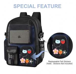 Large-Capacity Mesh <b>Backpack</b> <b>with</b> Multiple <b>Compartments</b> for Men Women Ideal Business Trips Daily Commute School - Product Image 3