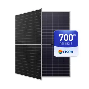 Risen energy HJT太阳能电池板700w RSM132-8-700BHDG 24BB光伏电池板680w 685w 690w 700w双面太阳能电池板价格