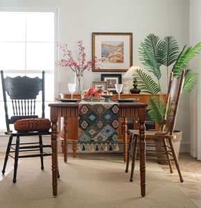 Home Woven Rhyme Table Drapeau Rayé Rétro Couleur Jacquard Diamant Géométrique Gland Thé À Manger Bande Épaissie Oilproof Usine - Product Image 6