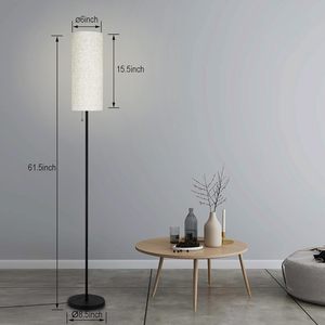 Modern Minimalist <strong>Tall</strong> LED Floor <strong>Lamp</strong> with Beige Shade Iron Body Chain Switch Compatible with E26/E27 Bases for <strong>Living</strong> <strong>Room</strong> - Product Image 2