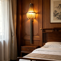 Lüks Modern Metal Zincir Püsküllü Duvar Apliği Özel Altın Pirinç Saçaklı LED Kısılabilir Duvar Lambası Otel Yatak Odası Villa için