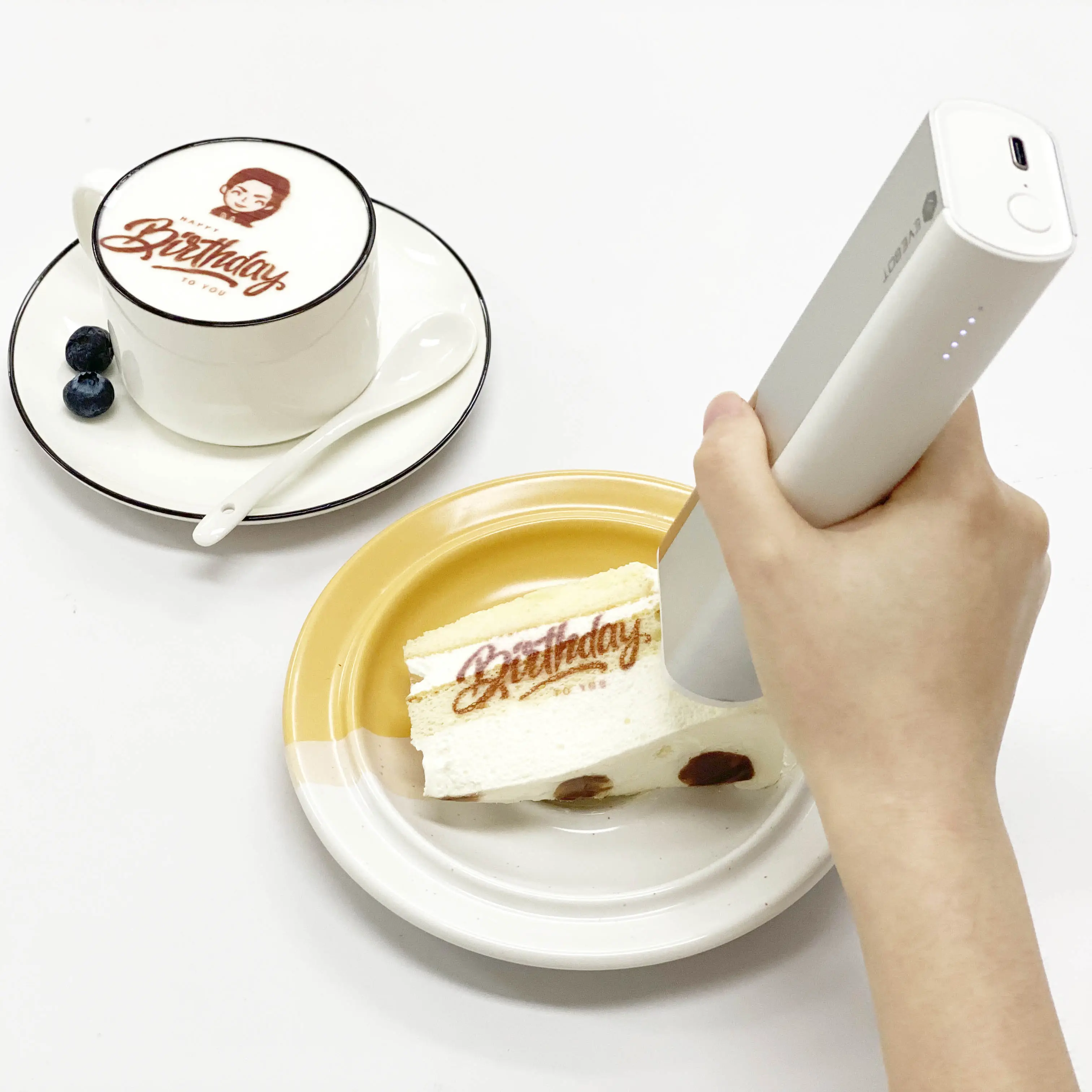 EVEBOT Food stampante per caffè portatile digitale stampante per dolci portatile macchina da stampa per alimenti commestibili a getto d'inchiostro tutte le superfici PrintPen