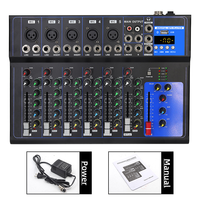 Console de mixage audio professionnelle portable avec interface USB, lecture numérique MP3, 7 canaux, pour DJ, petits spectacles et diffusion en direct