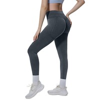 Pantalon de yoga sans couture, taille haute, effet ventre plat, moulant aux hanches, longueur intégrale, absorbant la transpiration, respirant, color block