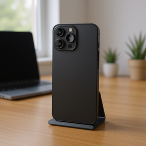 Coque arrière avec support métallique et protection d'objectif pour iPhone 15 Pro Noir - Product Image 3