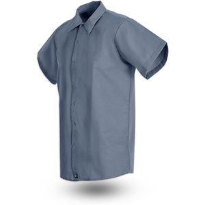 Camisa de Trabajo Personalizada para Hombre, Manga Corta con Broches, S16, Algodón, Uniforme Industrial - Product Image 2
