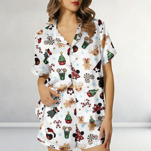 2026 New Funny Cartoon <strong>Halloween</strong> Christmas Pajamas Two Piece Plus Size Satin Cotton <strong>Pyjamas</strong> Custom Women Unisex <strong>Adult</strong> Kids Pjs - Product Image 5