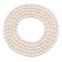 Chaîne de perles de culture d'eau douce blanches naturelles Radiant Luster, perles de riz 7-8mm, filées, semi-finies pour bijoux DIY