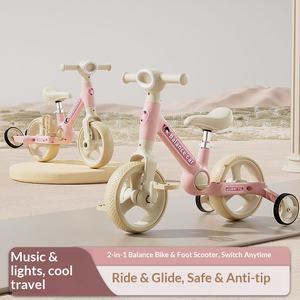 Tricycle pour enfants, vélo d'équilibre, 2-4 ans, pédale, multifonctionnel, quatre-en-un, double usage, modèle métallique 06 - Product Image 3