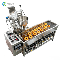 Machine à frire les beignets automatique compacte et continue, machine à faire des beignets de taille moyenne pour boulangerie