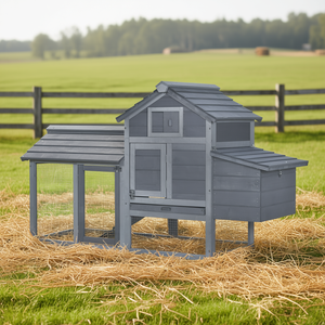 Kit de gallinero de madera maciza para exteriores, casa cerrada gris con ventilación para aves de corral, modelo D0100X3HVL2 - Product Image 2