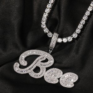 Colgante de Letra de Lujo de Plata de Ley 925 con Moissanita, Charm Iced, Joyería de Moda Hip Hop Unisex, Accesorio de Regalo para Fiesta - Product Image 3