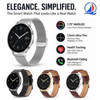 7,3mm Ultra-Dünne AMOLED Smartwatch mit 3 Premium-Armbändern OEM Aluminiumlegierung BT-Anruffunktion Gesundheits-Tracker für den Großhandel