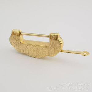 Candado Combinado Grande en Forma de Lingote de Oro, Candado Ovalado de Latón con Llave para Uso en Almacenes - Product Image 5