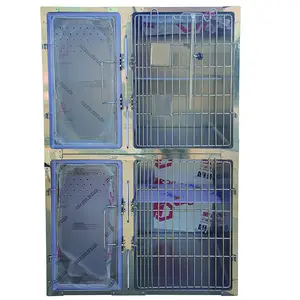 Animal ICU Kennel Groomers Large Stainless Steel Veterinary Cages Clinic Cage Vet Cage For Pet Hospital