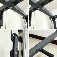 Rack de musculation multifonctionnel pour squats, développés couchés, tirages dorsaux, tractions, dips, entraînement complet du corps, avec câble lisse pour triceps