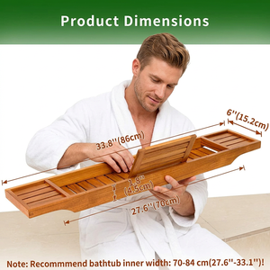 Nuevo Soporte de Madera Ecológico para Bañera, Diseño Personalizado, Material de Madera Premium para su Bañera, Mesa de Madera para Bañera - Product Image 5