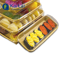 Caja de comida desechable de grado alimenticio reciclable Embalaje de papel Caja de sushi para llevar Papel reciclado biodegradable Bandeja de pulpa de sushi