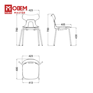 MINYI ALBA 맞춤형 플라스틱 인체 공학적 학교 의자 현대적인 디자인 아파트 사무실을위한 친환경 - Product Image 3