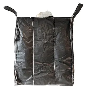 Muslin Jumbo depolama plastik büyük kaliteli 1200Kg karbon siyah Pp toplu çanta