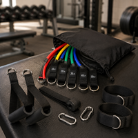 Ensemble de bandes de résistance en latex naturel, 11 pièces, ensemble de tubes de résistance empilables avec poignées pour l'entraînement musculaire et la physiothérapie