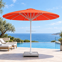 Parasol de terrasse rond en aluminium extra large de 8 m, vente chaude d'usine, ombrage extérieur commercial, taille personnalisée, parasol d'extérieur américain