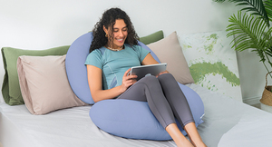 Almohada de Maternidad en Forma de C, Color Azul Brillante, de 58 Pulgadas, para Mujeres Embarazadas, con Funda Extraíble - Product Image 3