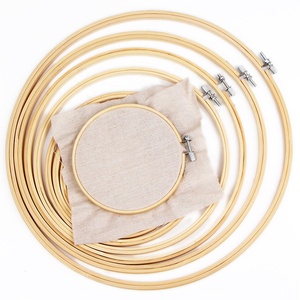 Eco-Chic Bamboo Embroidery Hoop for DIY Cross-Stitch Wall Hangings and Christmas Wreaths