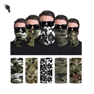 LEO Ống camo đầu liền mạch khăn mặt Bìa Buff ma thuật mặt nạ cổ gaiter Ống Bandana cho người đàn ông