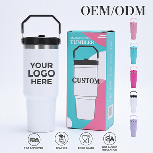 Nuovo Tumbler in Acciaio Inox da 30 Oz con Logo Personalizzato e Manico, Bottiglia Termica a Doppia Parete per Uso Esterno - Product Image 2