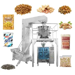 Máquina automática de llenado y sellado de granos, máquina de envasado vertical de aperitivos y nueces de maní, aperitivos de maíz