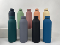 Bouteille en acier inoxydable avec bouchon en liège 350ml 500ml 750ml 1000ml, gourde de sport avec sangle, revêtement en caoutchouc, poignée en silicone, thermos