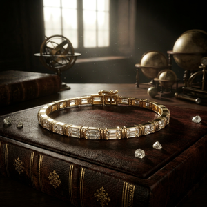 Pulsera de Oro Amarillo de Lujo con Corte Esmeralda para Mujer, Elegante Pulsera de Cadena de Diseñador, Joyería de Moda para Regalo de Aniversario de Bodas - Product Image 1