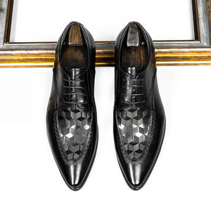 Chaussures pour hommes de luxe de haute qualité en cuir embossé respirant - Product Image 3