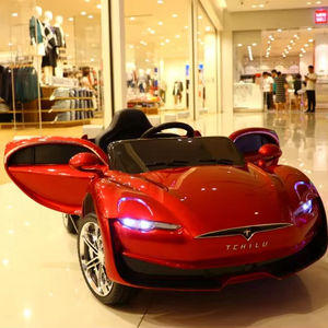 Mobil Mainan Anak Tesla Unisex Listrik Empat Roda dengan Remote Control, Mobil Baterai Plastik dengan Kursi untuk Bayi Laki-laki dan Perempuan - Product Image 5