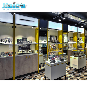 Wholesale wall cabinet watch display case showcase glass watch jewellery shop display with led