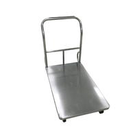 Chariot à plateforme multifonction en acier inoxydable 304, taille personnalisable, chariot à roulettes robuste pour entrepôt, bureau, transport de marchandises