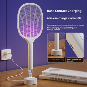 2026 New 2-in-1 Electric Mosquito Swatter & Trap 3000V High Voltage <b>Rechargeable</b> Anti-Fall Non-Toxic Mosquito Killer Fly Swatter - Product Image 1