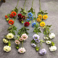 5 Tangkai Bunga Scabiosa Buatan dari Sutra, Bunga Palsu untuk Dekorasi Pernikahan, Rumah, Pesta, dan Centerpieces Meja